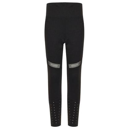 Black - Front - Tombo Girls Panelled Leggings