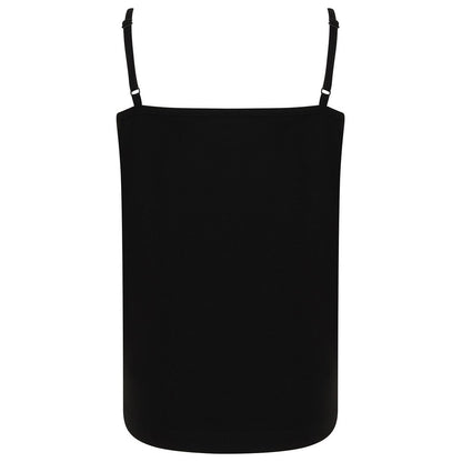 Black - Back - SF Minni Girls Feel Good Stretch Spaghetti Strap Vest Top