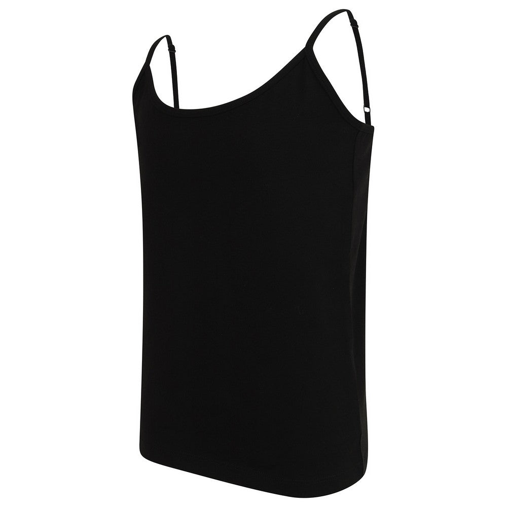 Black - Lifestyle - SF Minni Girls Feel Good Stretch Spaghetti Strap Vest Top