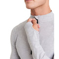 Silver Grey - Side - Awdis Mens Cool-Flex Half Zip Long-Sleeved Top