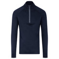 French Navy - Front - Awdis Mens Cool-Flex Half Zip Long-Sleeved Top