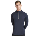 French Navy - Side - Awdis Mens Cool-Flex Half Zip Long-Sleeved Top