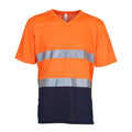 Orange-Navy - Front - Yoko Mens Hi-Vis Lightweight V Neck T-Shirt