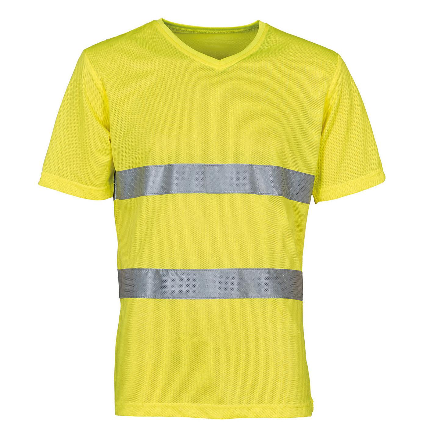 Yellow - Front - Yoko Mens Hi-Vis Lightweight V Neck T-Shirt