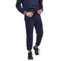 Navy-Heather Grey - Back - Front Row Unisex Adult Striped Jogging Bottoms