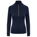 French Navy - Front - AWDis Cool Womens-Ladies Cool-Flex Half Zip Long-Sleeved Base Layer Top