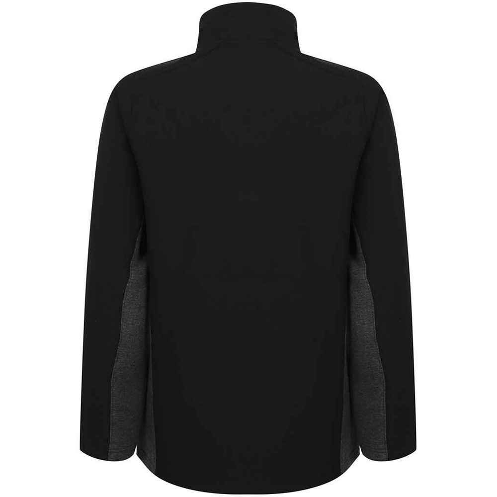 Black-Charcoal - Back - Henbury Unisex Adult Contrast Soft Shell Jacket