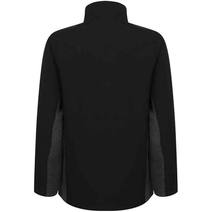Black-Charcoal - Back - Henbury Unisex Adult Contrast Soft Shell Jacket