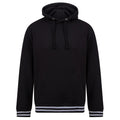 Black-Heather Grey - Front - Front Row Unisex Adult Striped Hoodie