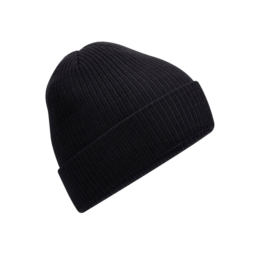 Black - Front - Beechfield Unisex Adult Ribbed Polylana Beanie