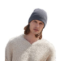 Graphite Grey - Back - Beechfield Unisex Adult Organic Cotton Engineered Patch Beanie