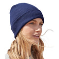 Oxford Navy - Back - Beechfield Unisex Adult Knitted Organic Cotton Beanie