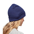 Oxford Navy - Side - Beechfield Unisex Adult Knitted Organic Cotton Beanie
