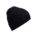 Black - Front - Beechfield Unisex Adult Knitted Organic Cotton Beanie