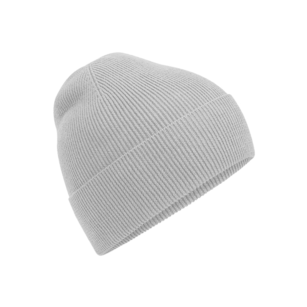 Light Grey - Front - Beechfield Unisex Adult Knitted Organic Cotton Beanie
