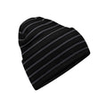 Black-Graphite Grey - Front - Beechfield Unisex Adult Original Striped Deep Cuffed Beanie