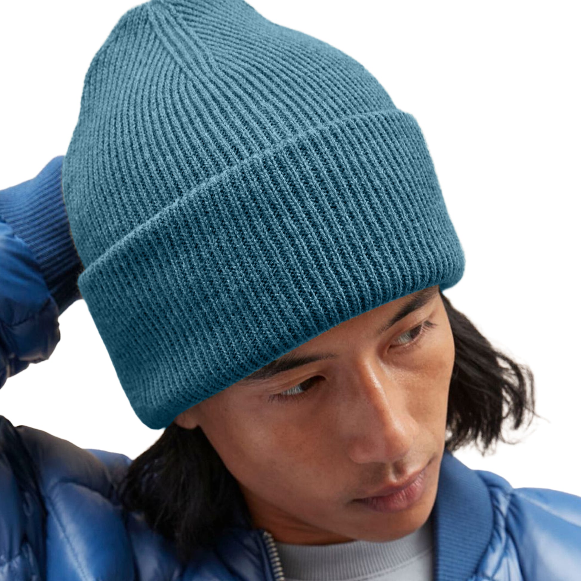 Airforce Blue - Back - Beechfield Unisex Adult Classic Deep Cuffed Beanie