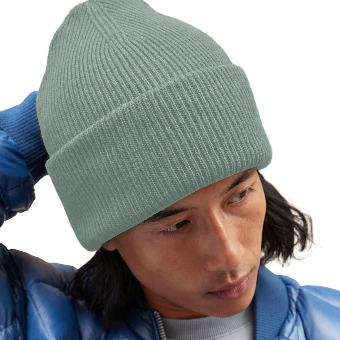 Dusty Green - Back - Beechfield Unisex Adult Classic Deep Cuffed Beanie