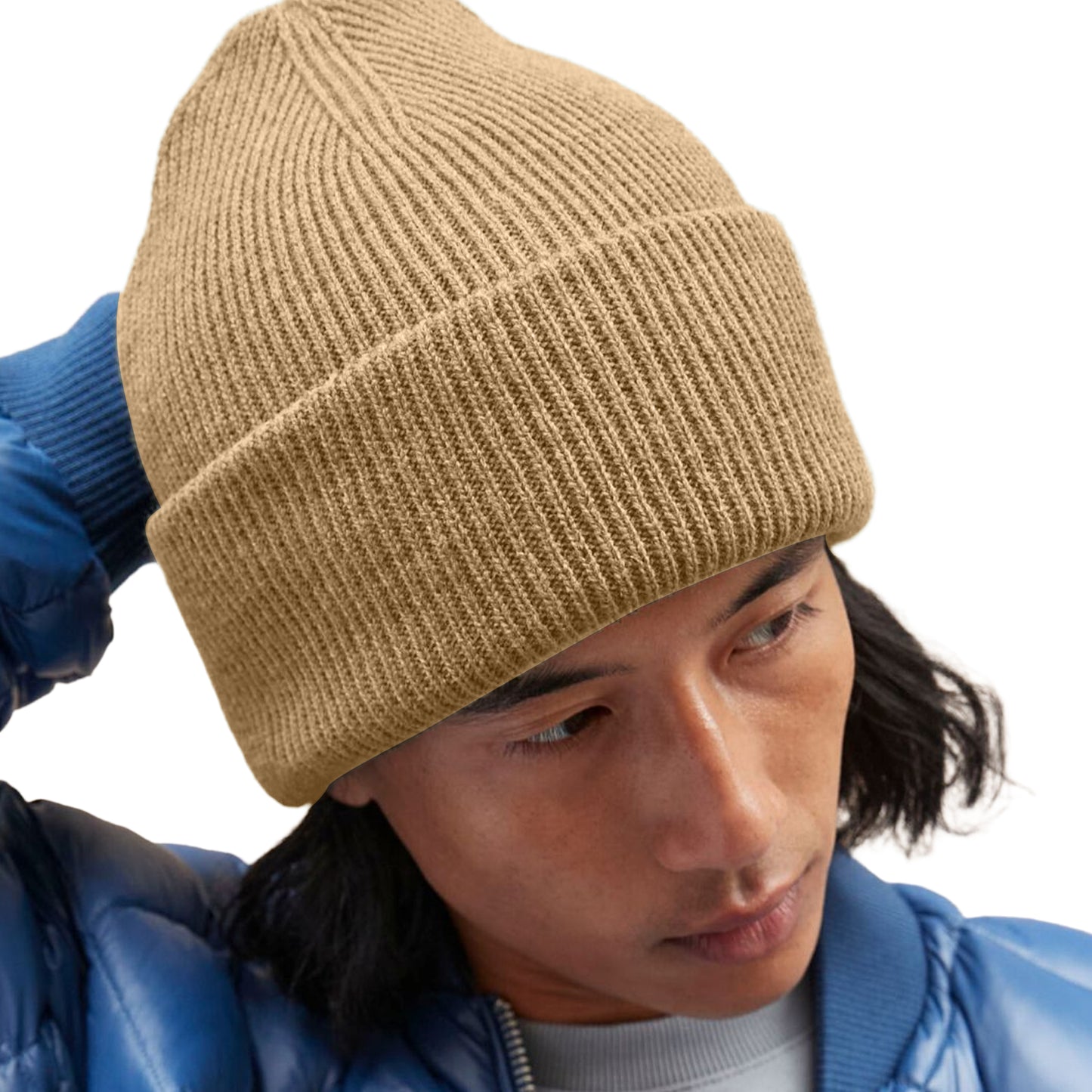 Biscuit - Back - Beechfield Unisex Adult Classic Deep Cuffed Beanie