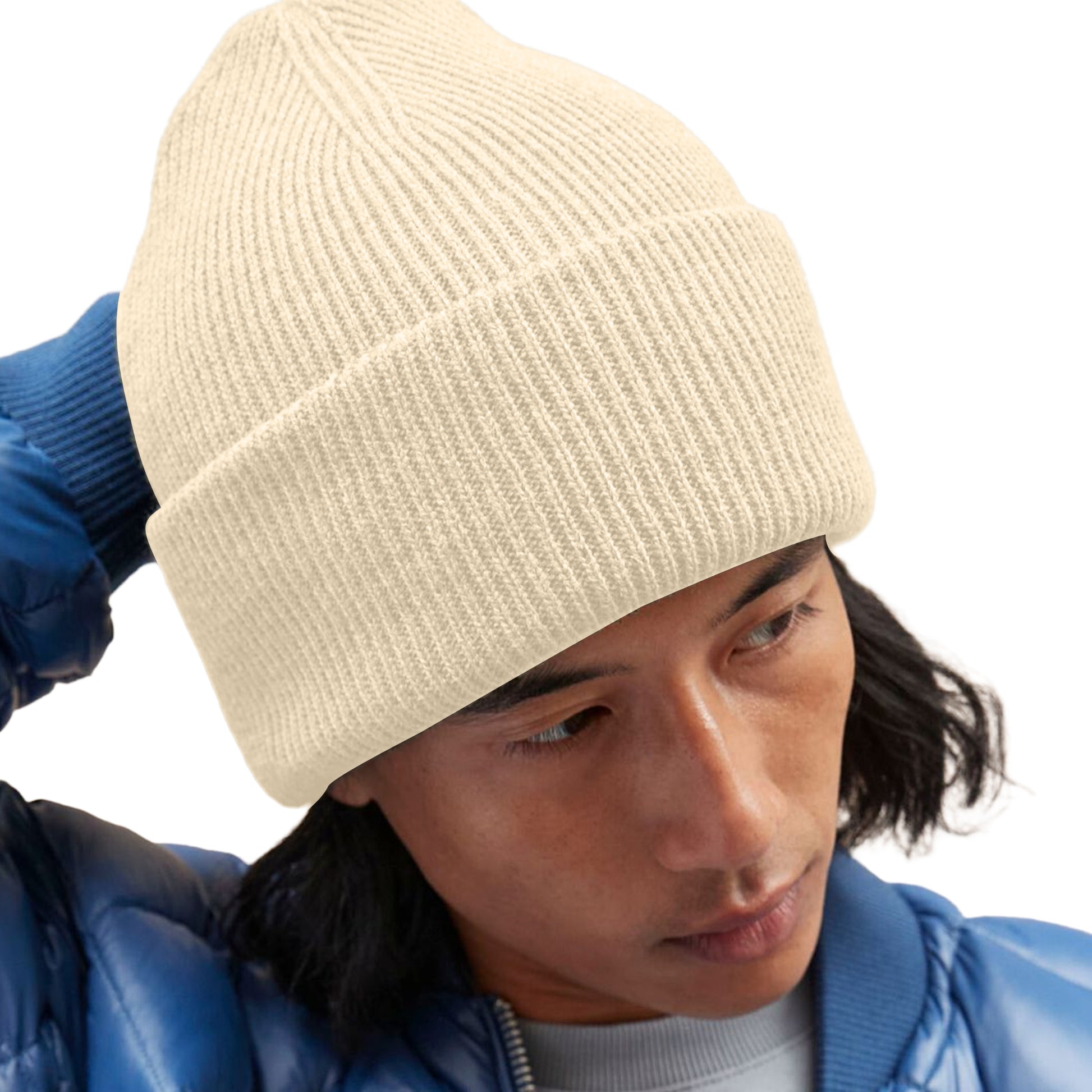 Vanilla - Back - Beechfield Unisex Adult Classic Deep Cuffed Beanie