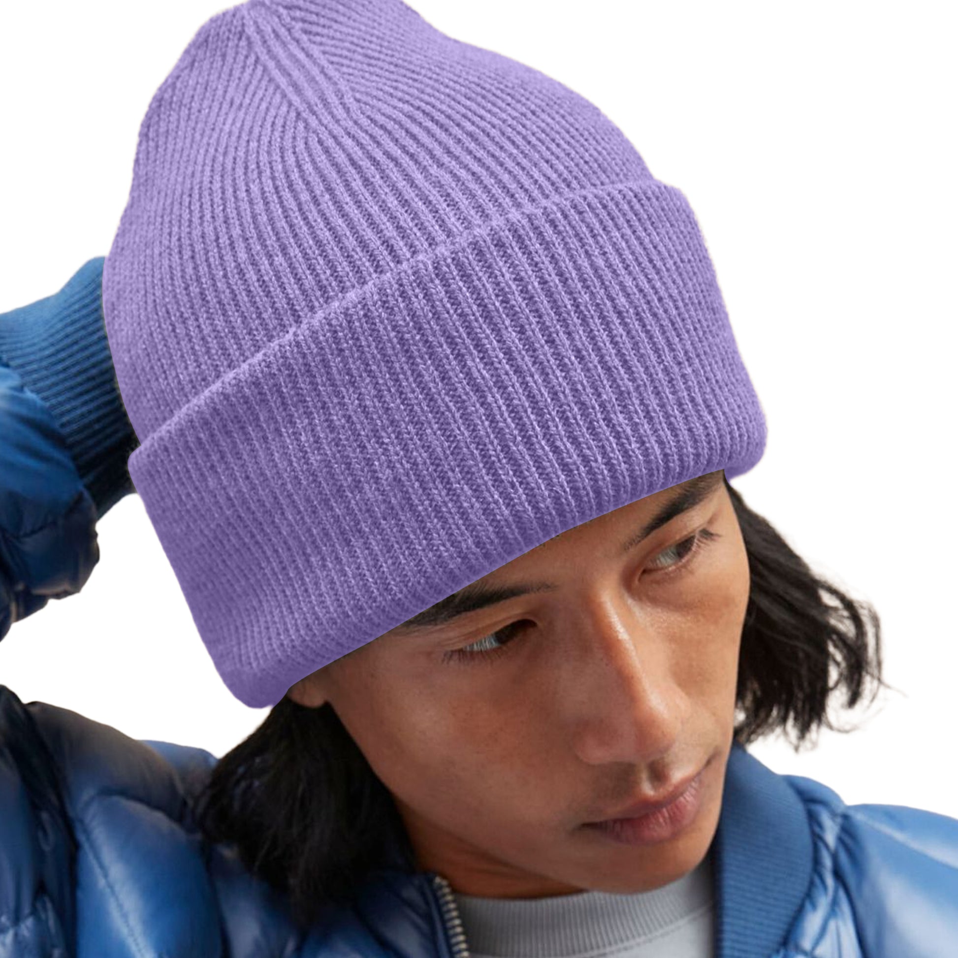Violet - Back - Beechfield Unisex Adult Classic Deep Cuffed Beanie