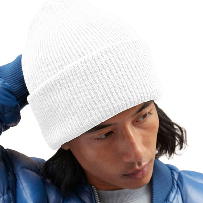 White - Back - Beechfield Unisex Adult Classic Deep Cuffed Beanie