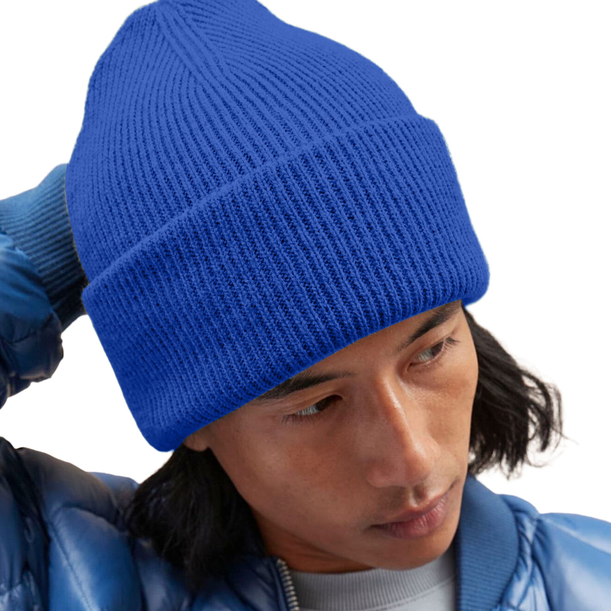 Bright Royal Blue - Back - Beechfield Unisex Adult Classic Deep Cuffed Beanie