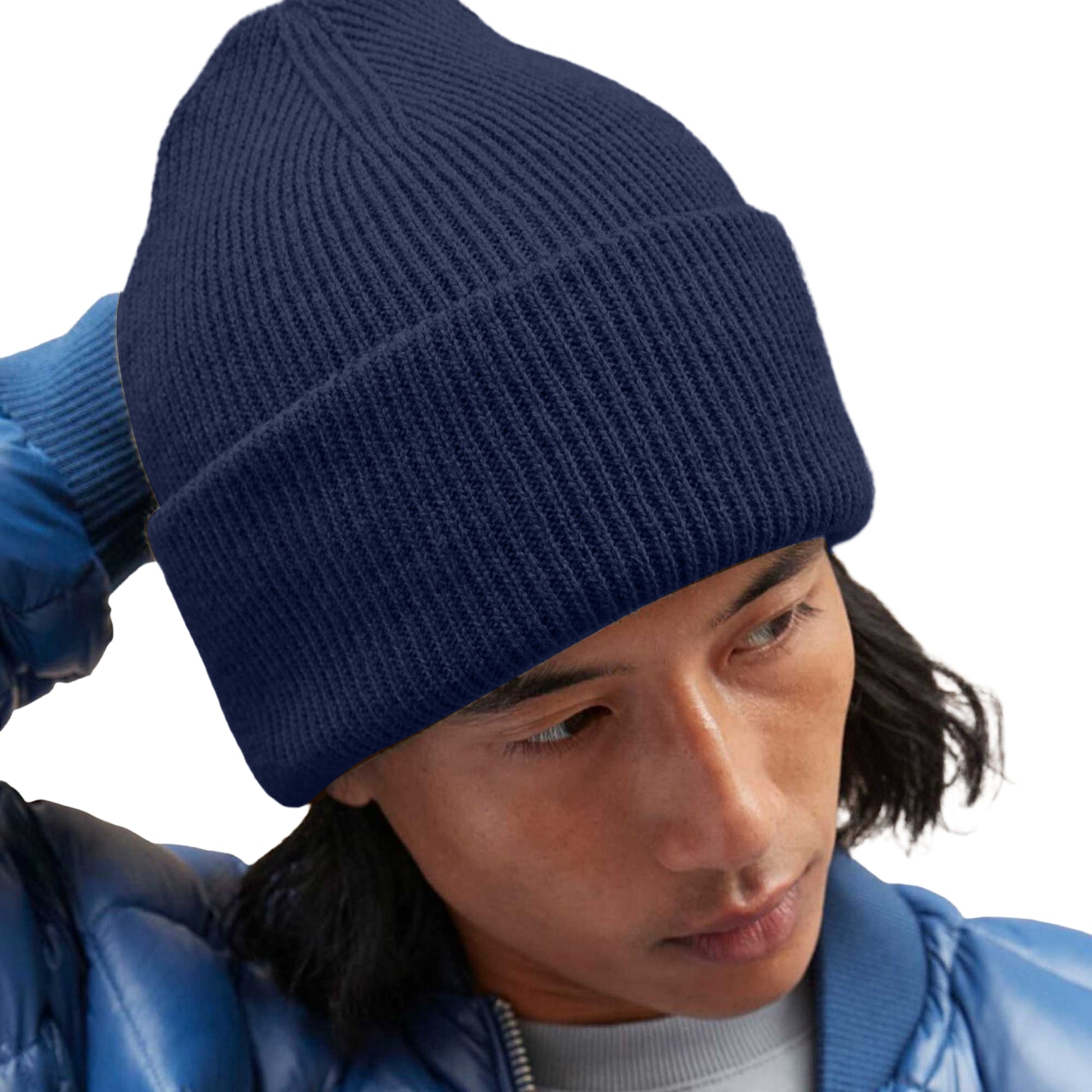 French Navy - Back - Beechfield Unisex Adult Classic Deep Cuffed Beanie