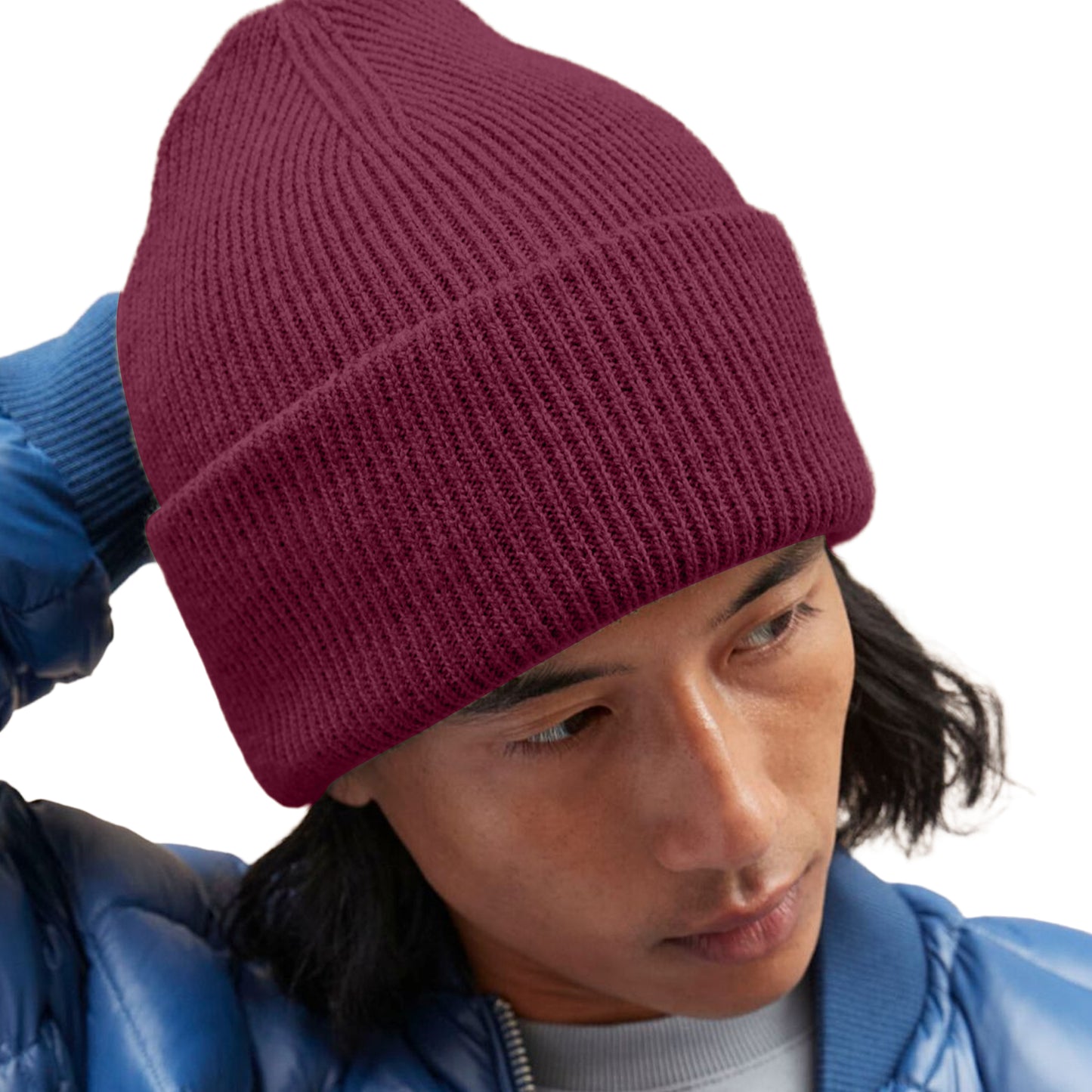 Burgundy - Back - Beechfield Unisex Adult Classic Deep Cuffed Beanie