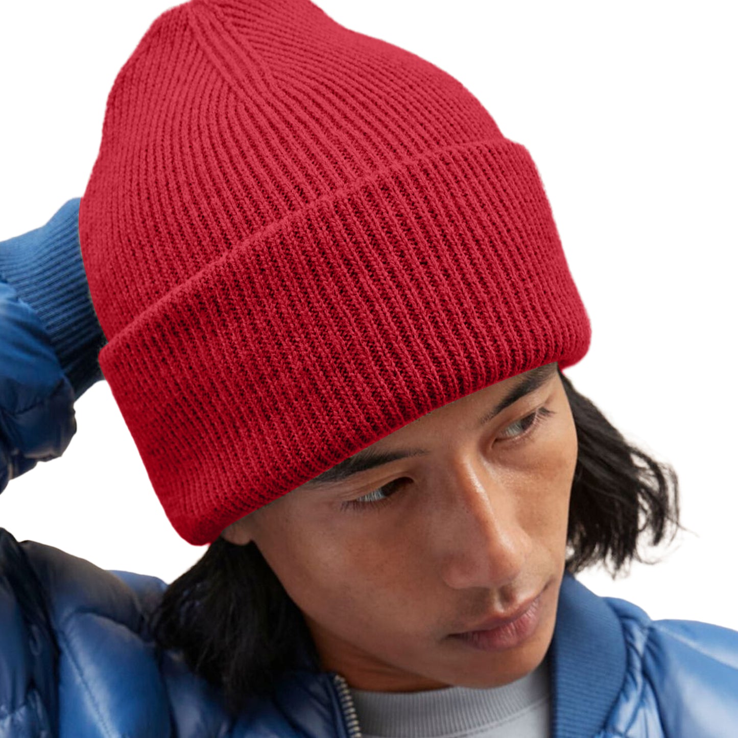 Classic Red - Back - Beechfield Unisex Adult Classic Deep Cuffed Beanie