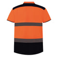 Orange-Navy - Back - Yoko Mens Two Tone Hi-Vis Polo Shirt