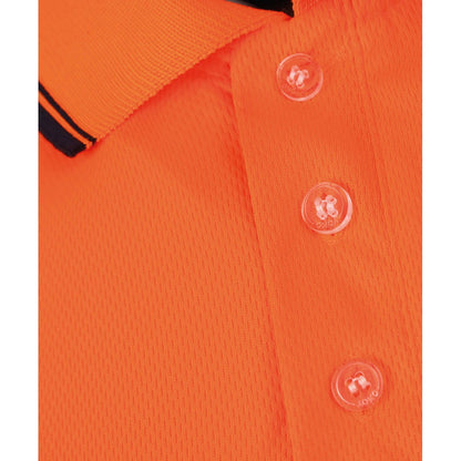 Orange-Navy - Side - Yoko Mens Two Tone Hi-Vis Polo Shirt