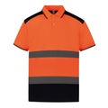 Orange-Navy - Front - Yoko Mens Two Tone Hi-Vis Polo Shirt