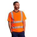 Orange-Navy - Side - PRORTX Mens Hi-Vis T-Shirt
