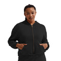 Black - Back - TriDri Womens-Ladies Recycled Cropped Oversized Full Zip Hoodie