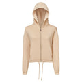 Nude - Front - TriDri Womens-Ladies Recycled Cropped Oversized Full Zip Hoodie