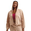 Nude - Side - TriDri Womens-Ladies Recycled Cropped Oversized Full Zip Hoodie