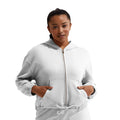 White - Back - TriDri Womens-Ladies Recycled Cropped Oversized Full Zip Hoodie