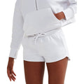 White - Side - TriDri Womens-Ladies Recycled Retro Sweat Shorts