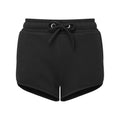 Black - Front - TriDri Womens-Ladies Recycled Retro Sweat Shorts