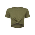 Olive - Front - TriDri Womens-Ladies Twisted Crop Top