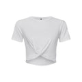 White - Front - TriDri Womens-Ladies Twisted Crop Top