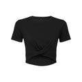 Black - Front - TriDri Womens-Ladies Twisted Crop Top