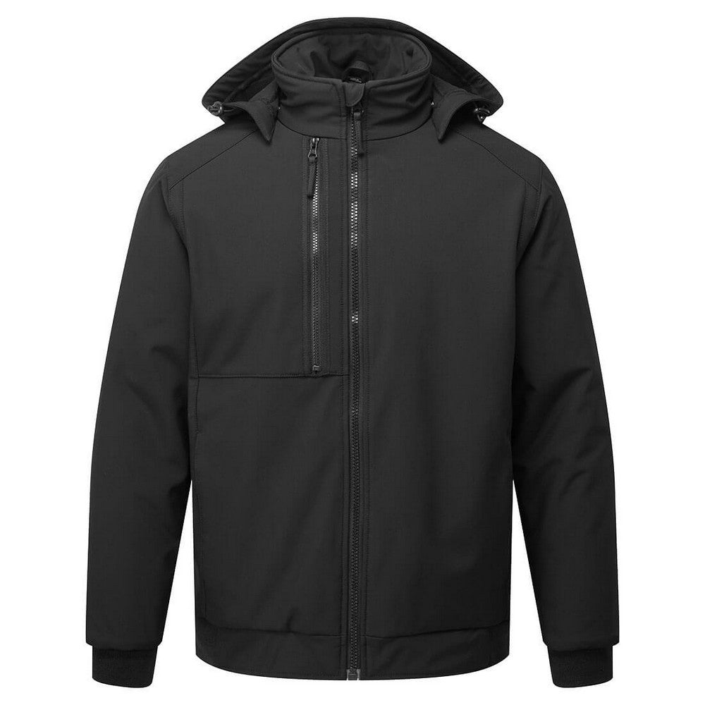 Black - Front - Portwest Unisex Adult Padded 2 Layer Soft Shell Jacket