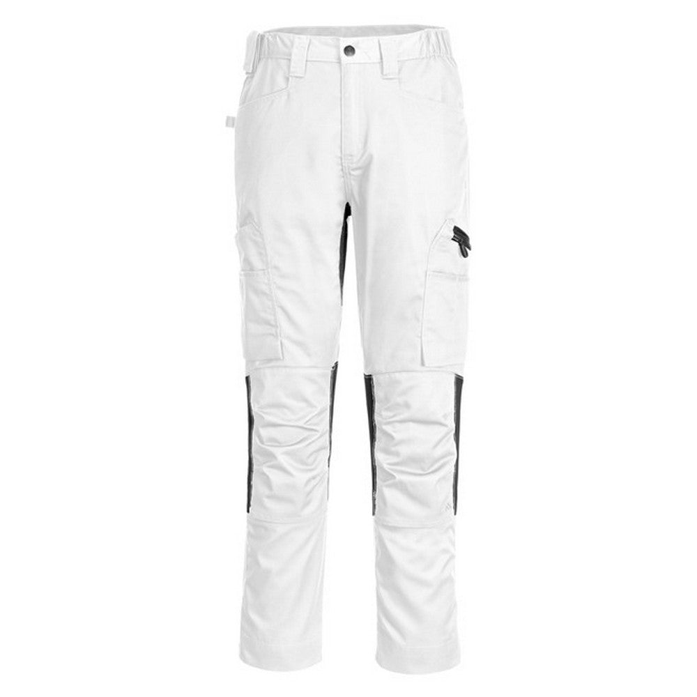 White - Front - Portwest Unisex Adult Stretch Work Trousers