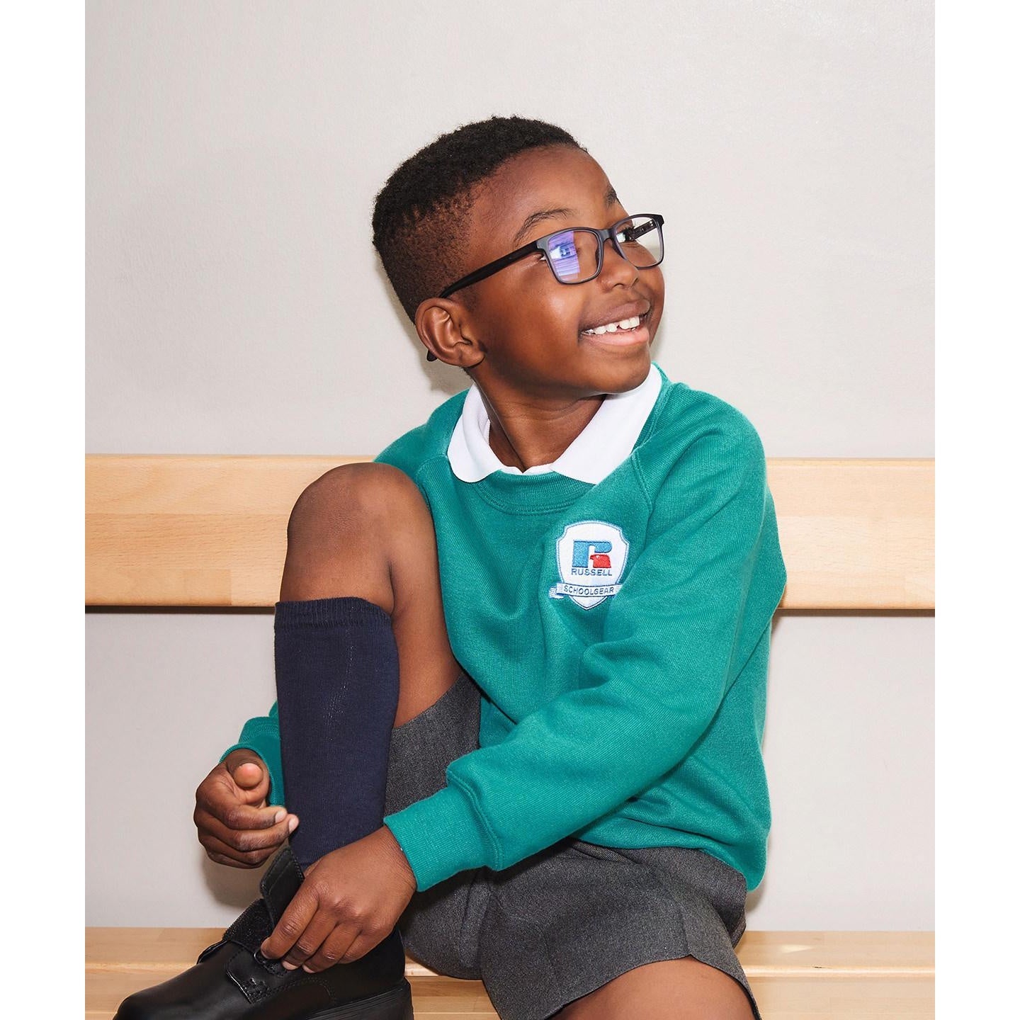 Bottle Green - Front - Jerzees Schoolgear Childrens-Kids Raglan Sweatshirt