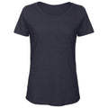 Chic Navy - Front - B&C Womens-Ladies Slub Organic T-Shirt