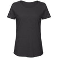 Chic Black - Front - B&C Womens-Ladies Slub Organic T-Shirt