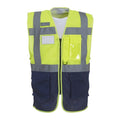Yellow-Navy - Front - Yoko Mens Executive Mesh Hi-Vis Vest