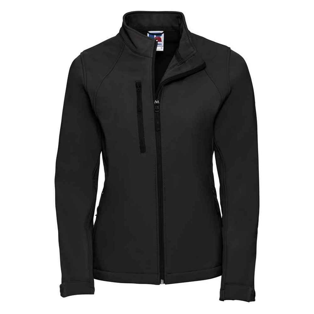 Black - Front - Russell Womens-Ladies 3 Layer Soft Shell Jacket